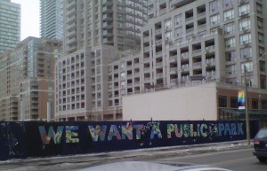 "We Want A Public Park"- at 11 Wellesley Street