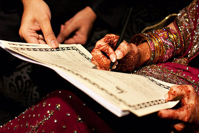Nikkah.Signing. Muslim Wedding. Religious Ceremony.